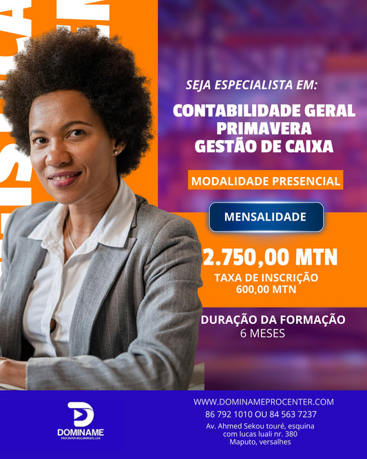 CONTABILIDADE GERAL, PRIMAVERA E GESTÃO DE CAIXA